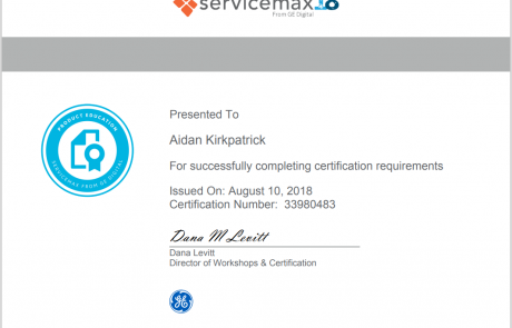 ServiceMax Certified Administrator - 2018 - Aidan Kirkpatrick - Kirkpatrick Consult Limtied